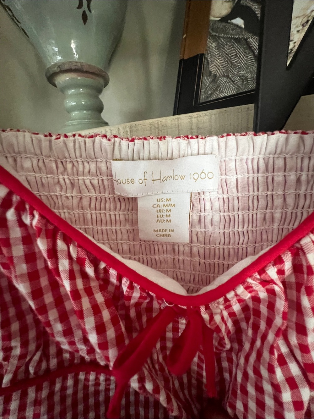 House of Harlow 1960 Red Belline
Gingham Tie Midi Dress (Doen) M - Picture 6 of 6